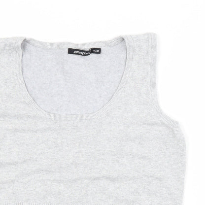 Atmosphere Womens Grey  Viscose Basic Tank Size 14 Scoop Neck