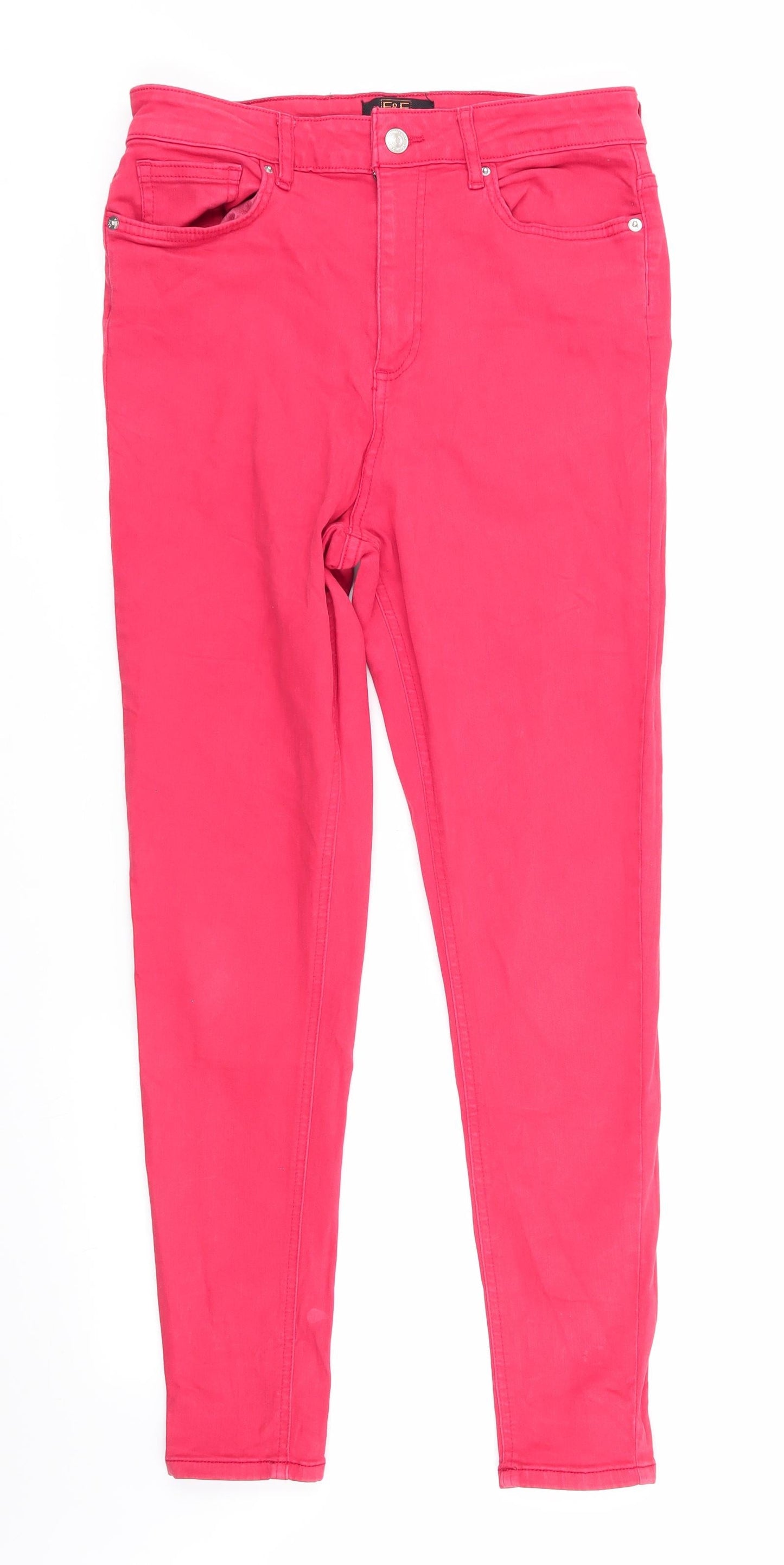Florence and Fred Womens Red  Cotton Skinny Jeans Size 12 L28 in Regular