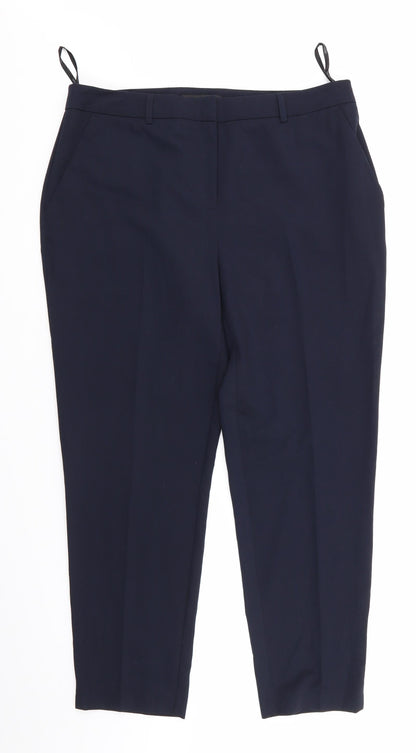 Preloved Dorothy Perkins Womens Blue  Polyester Trousers  Size 12 L26 in Regular - Front