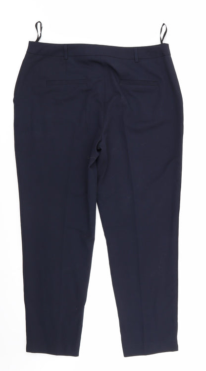 Preloved Dorothy Perkins Womens Blue  Polyester Trousers  Size 12 L26 in Regular - Back