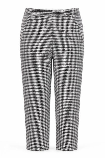 Tu Womens Black Houndstooth Polyester Trousers  Size 8 L26 in Regular