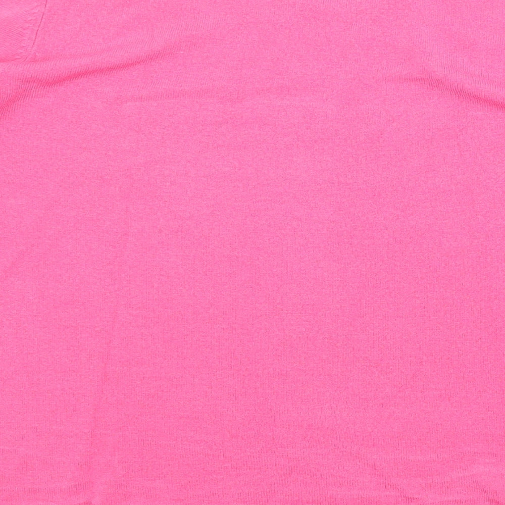 M&S Womens Pink Scoop Neck  Acrylic Pullover Jumper Size 10