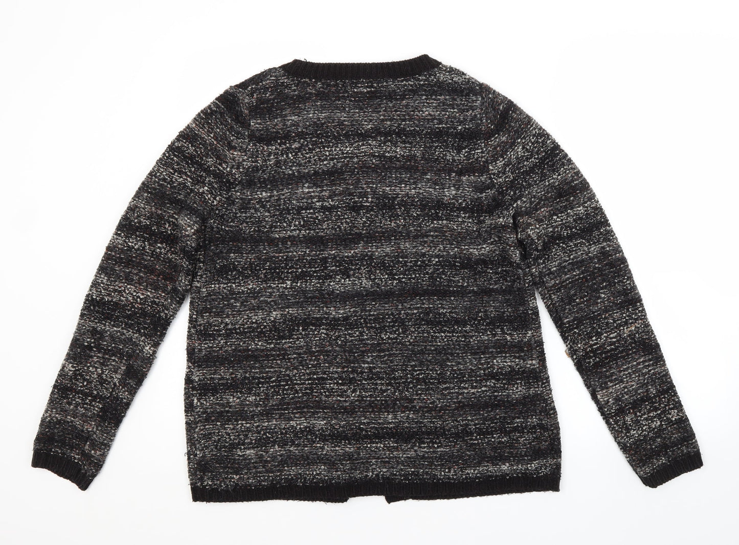 Papaya Womens Grey Scoop Neck  Acrylic Cardigan Jumper Size 14