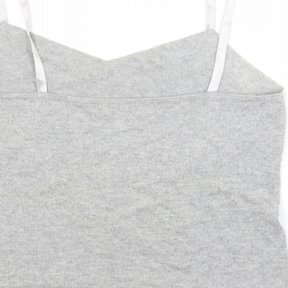 Fenn Wright Manson Womens Grey  Cotton Cropped Tank Size XL V-Neck