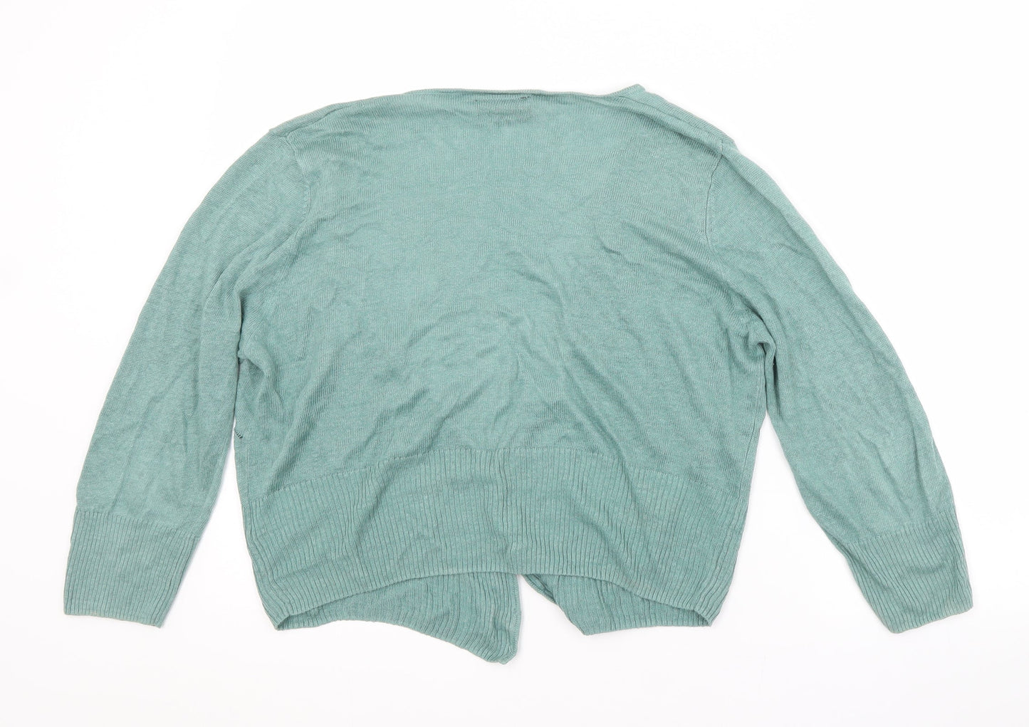 Principles Womens Multicoloured V-Neck  Linen Cardigan Jumper Size 18