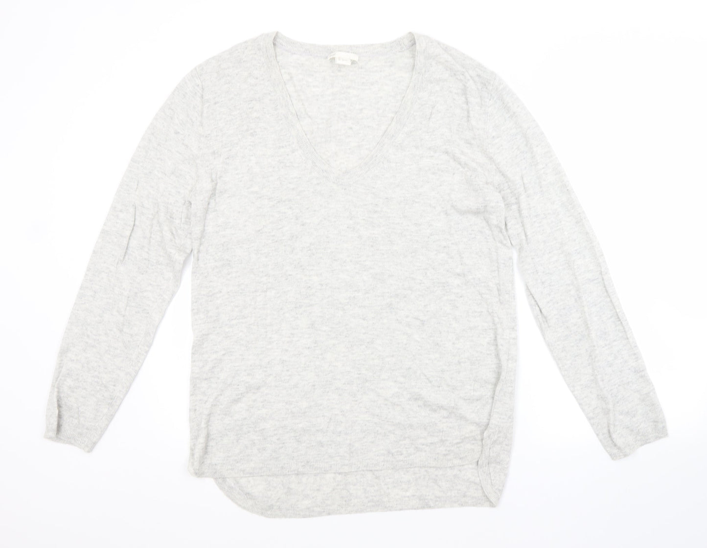 H&M Womens Grey Scoop Neck  Polyamide Pullover Jumper Size S