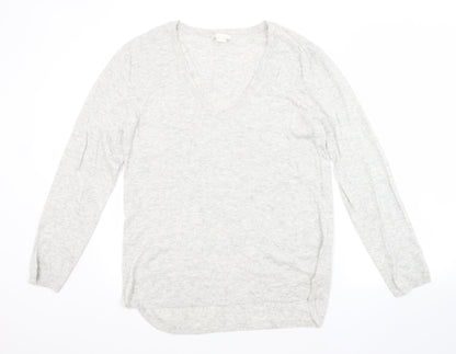 Preloved H&M Womens Grey Scoop Neck  Polyamide Pullover Jumper Size S - Front
