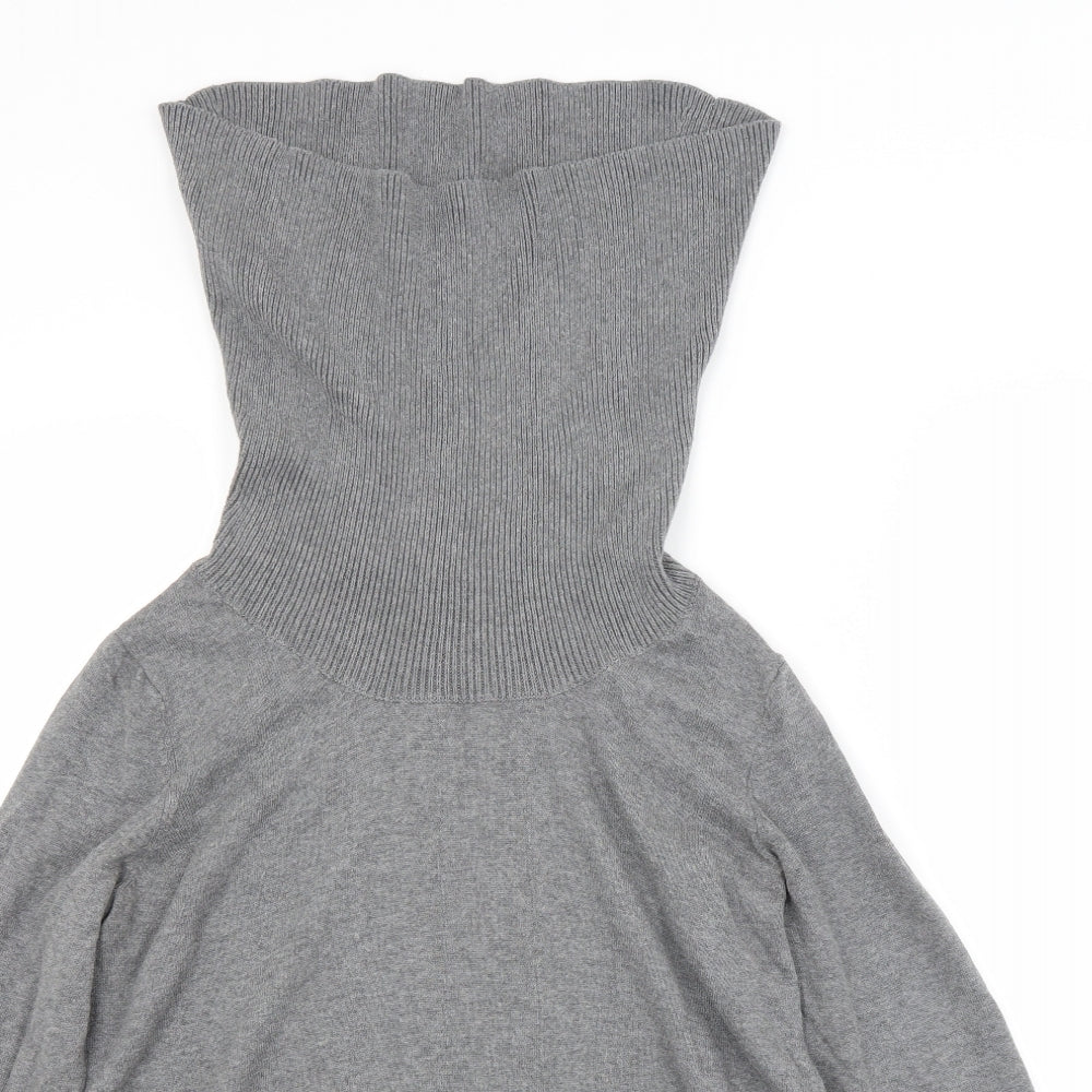 BPC Womens Grey Roll Neck  Cotton Pullover Jumper Size 12