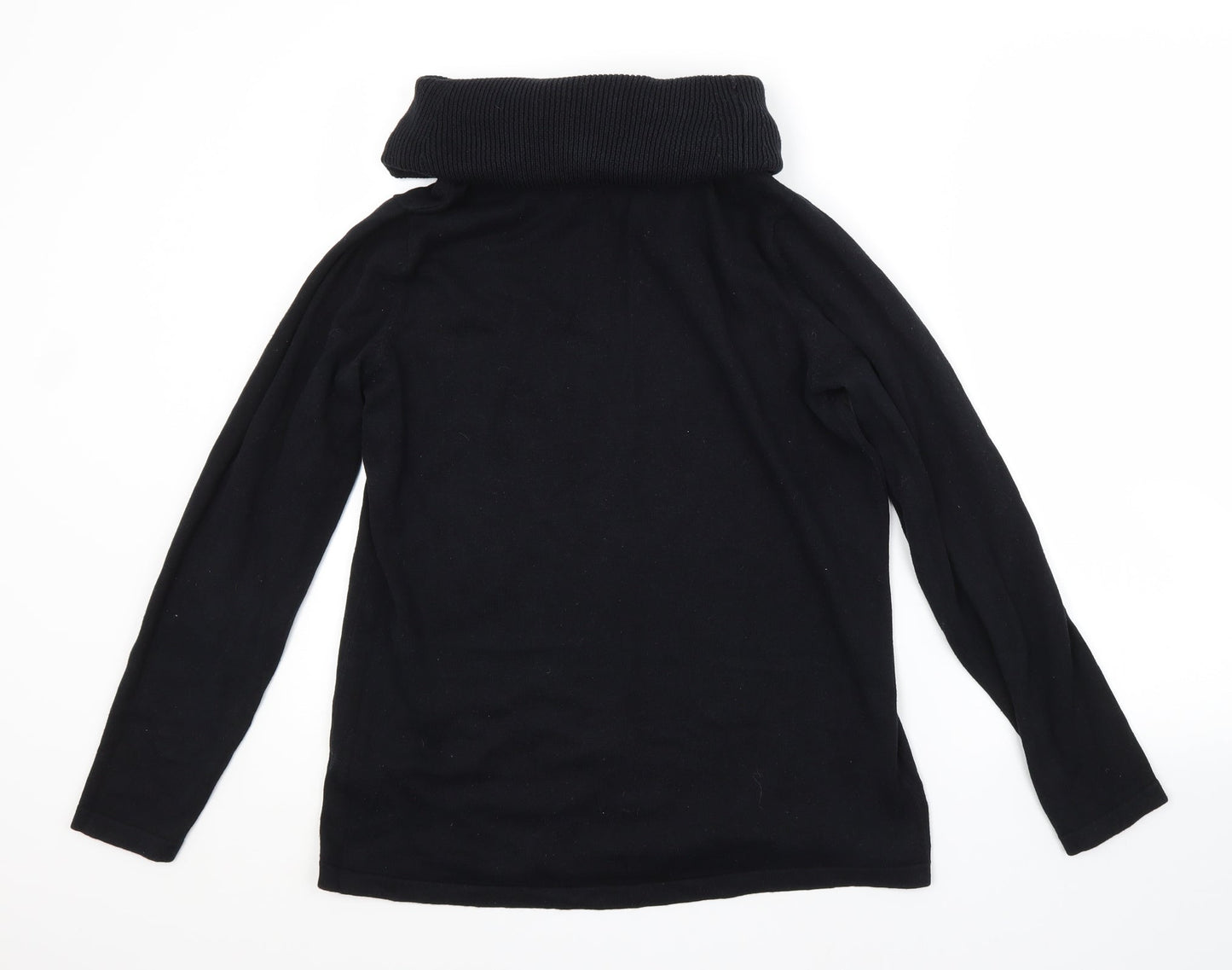 BPC Womens Black Roll Neck  Cotton Pullover Jumper Size 12