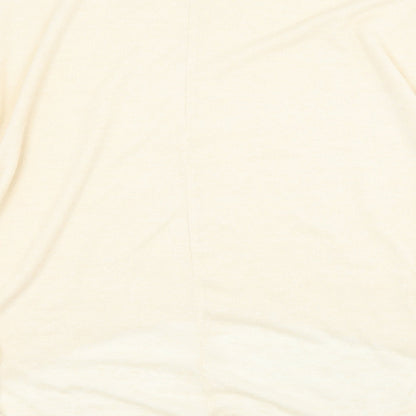 QED London Womens Beige Crew Neck  Viscose Pullover Jumper Size L