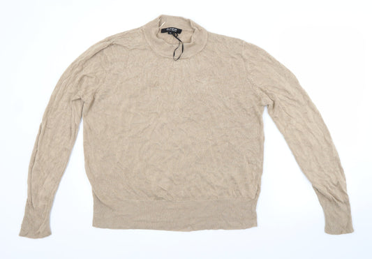 Preworn Womens Brown Crew Neck  Acrylic Pullover Jumper Size 20