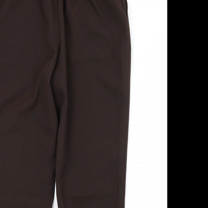 Preworn Womens Brown  Polyester Trousers  Size 12 L28 in Regular