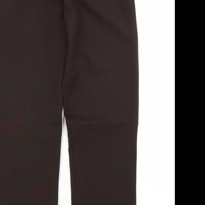 Preworn Womens Brown  Polyester Trousers  Size 12 L28 in Regular