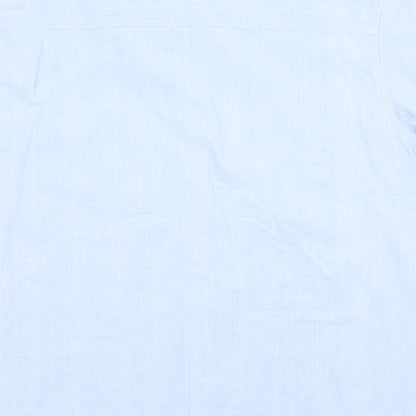 Preworn Womens Blue  Cotton Basic Button-Up Size L Collared
