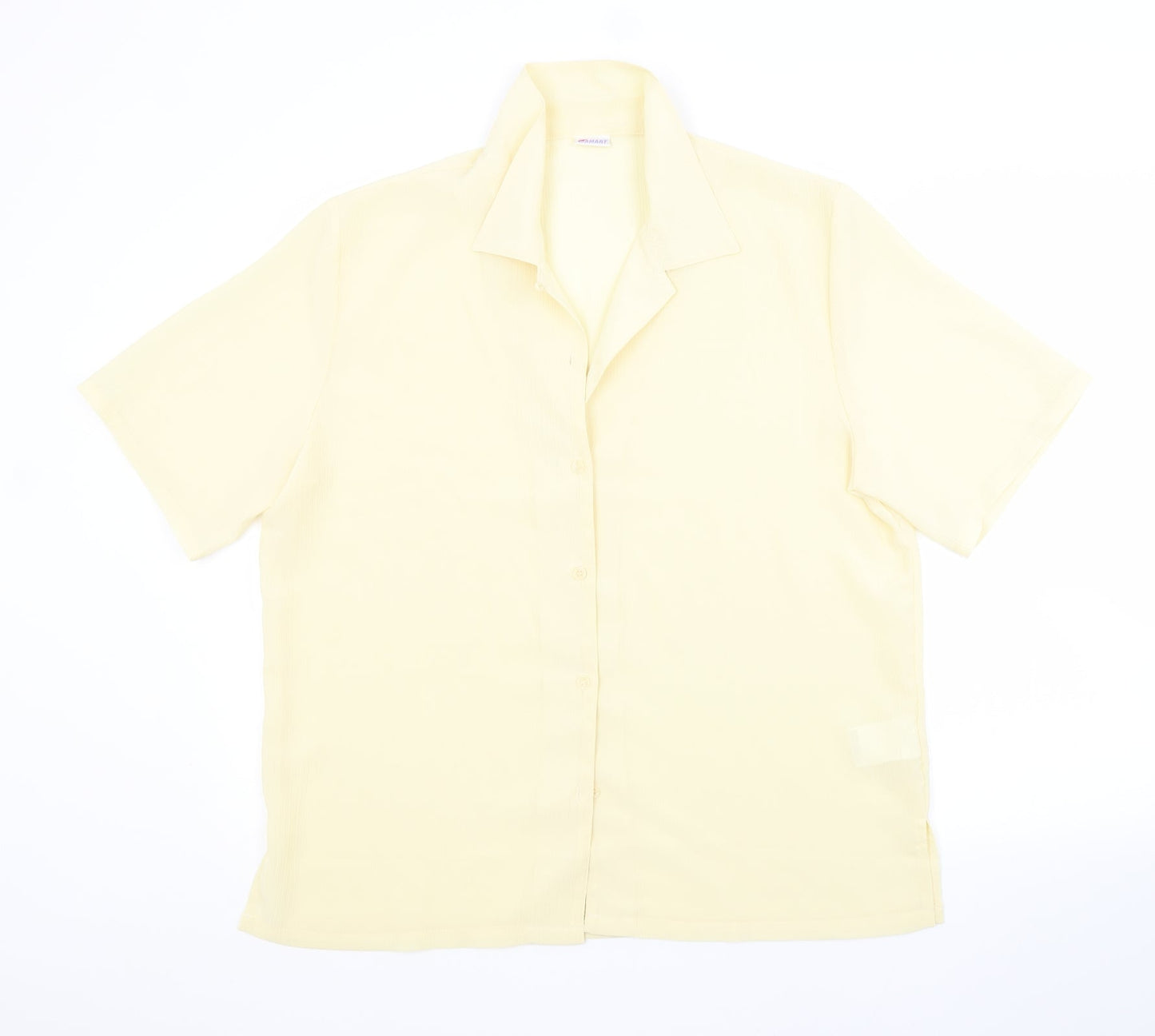 Damart Womens Yellow  Polyester Basic Button-Up Size 18 Collared