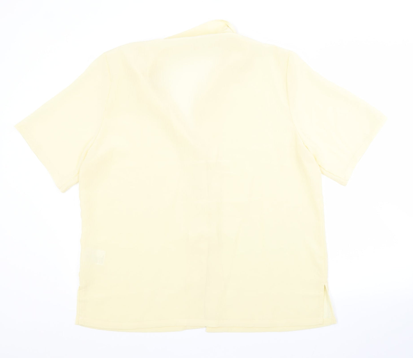 Damart Womens Yellow  Polyester Basic Button-Up Size 18 Collared