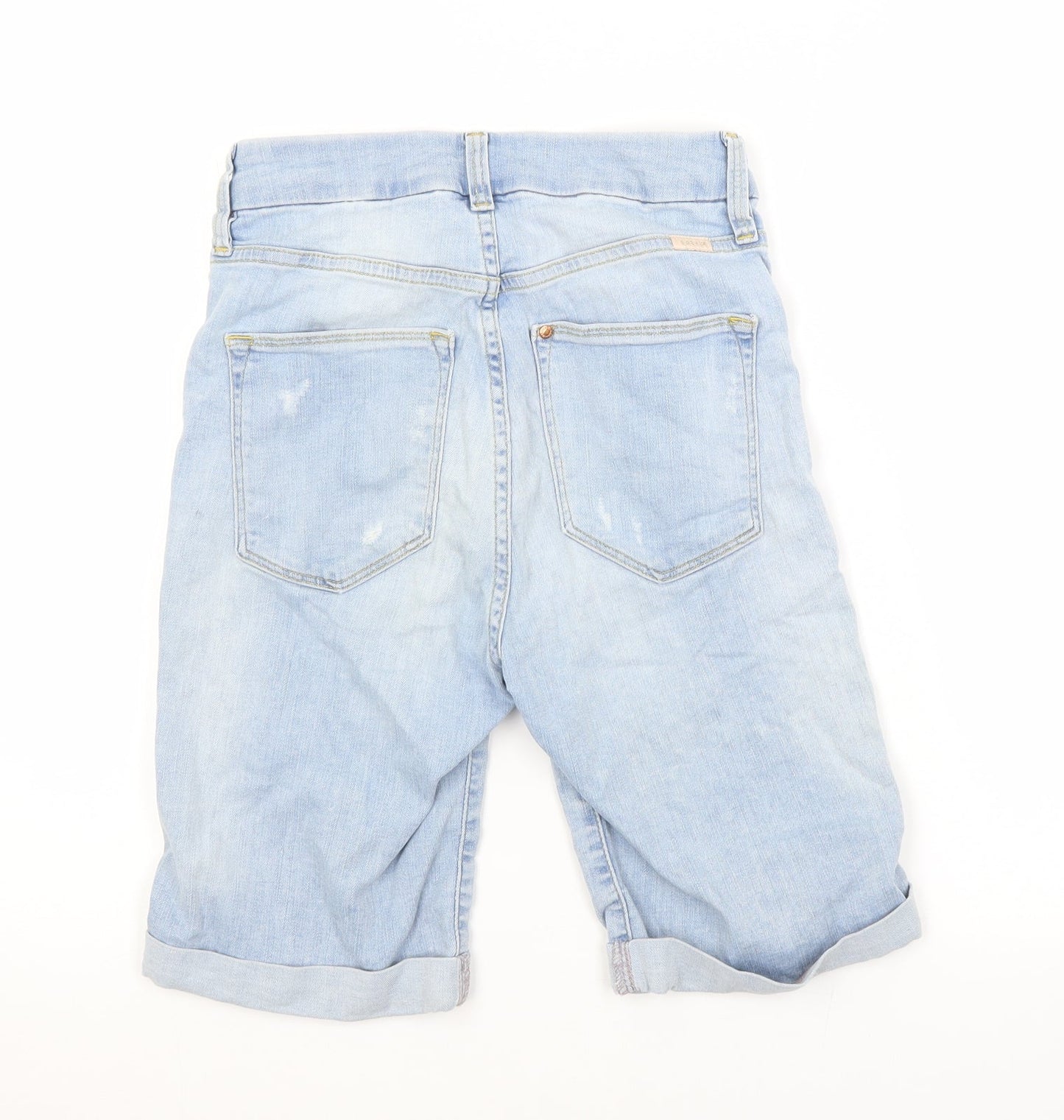 Preworn Womens Blue  Cotton Cut-Off Shorts Size 6 L9 in Regular