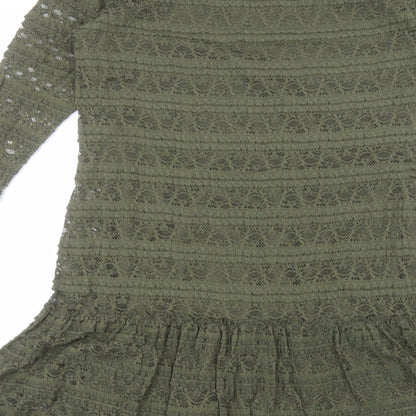 Le Redoute Womens Green  Polyamide A-Line  Size 14 Roll Neck