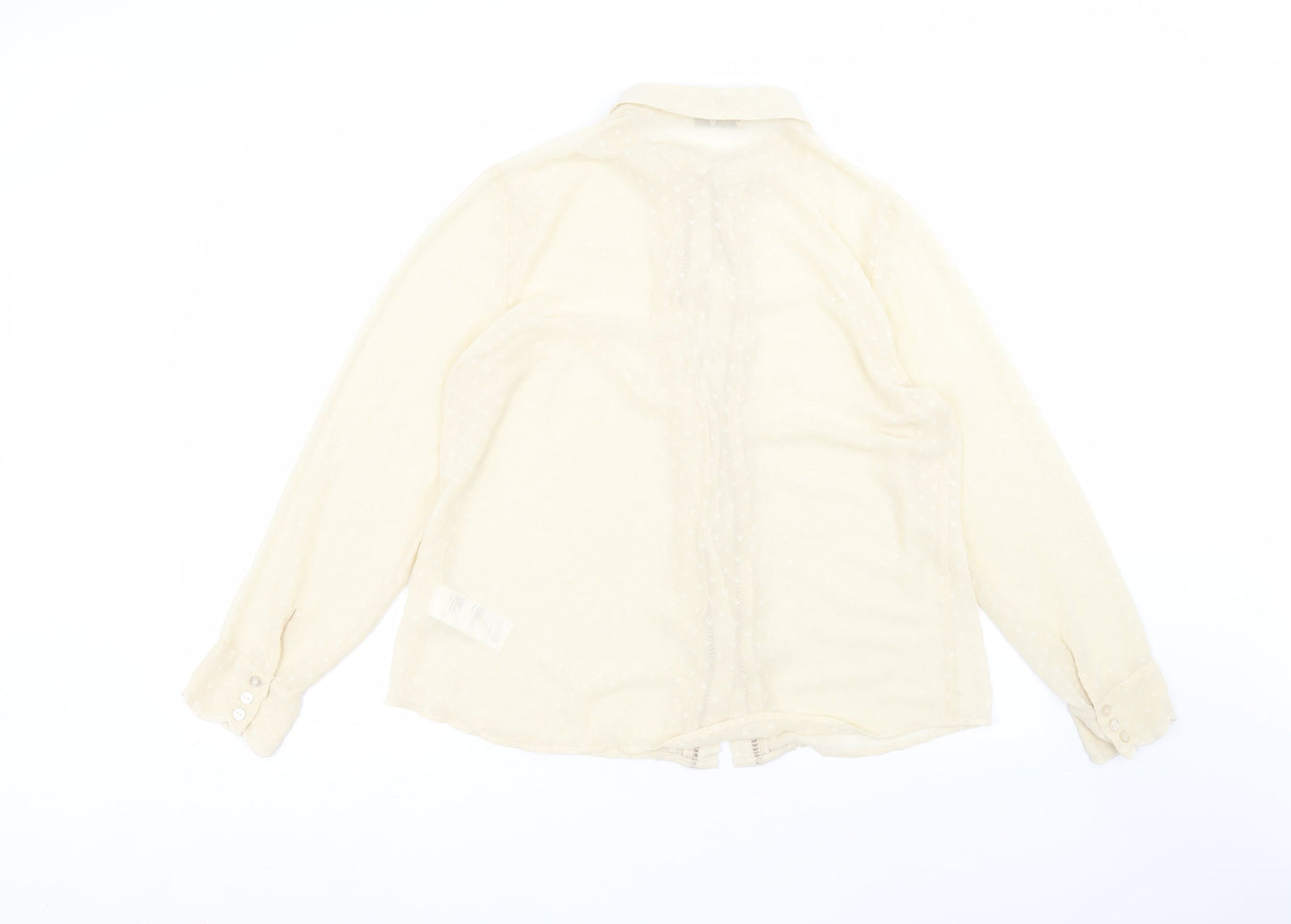 Oasis Womens Beige  Polyester Basic Button-Up Size 16 Collared