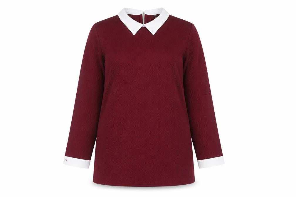 Primark Womens Red Collared  Polyester Pullover Jumper Size 12