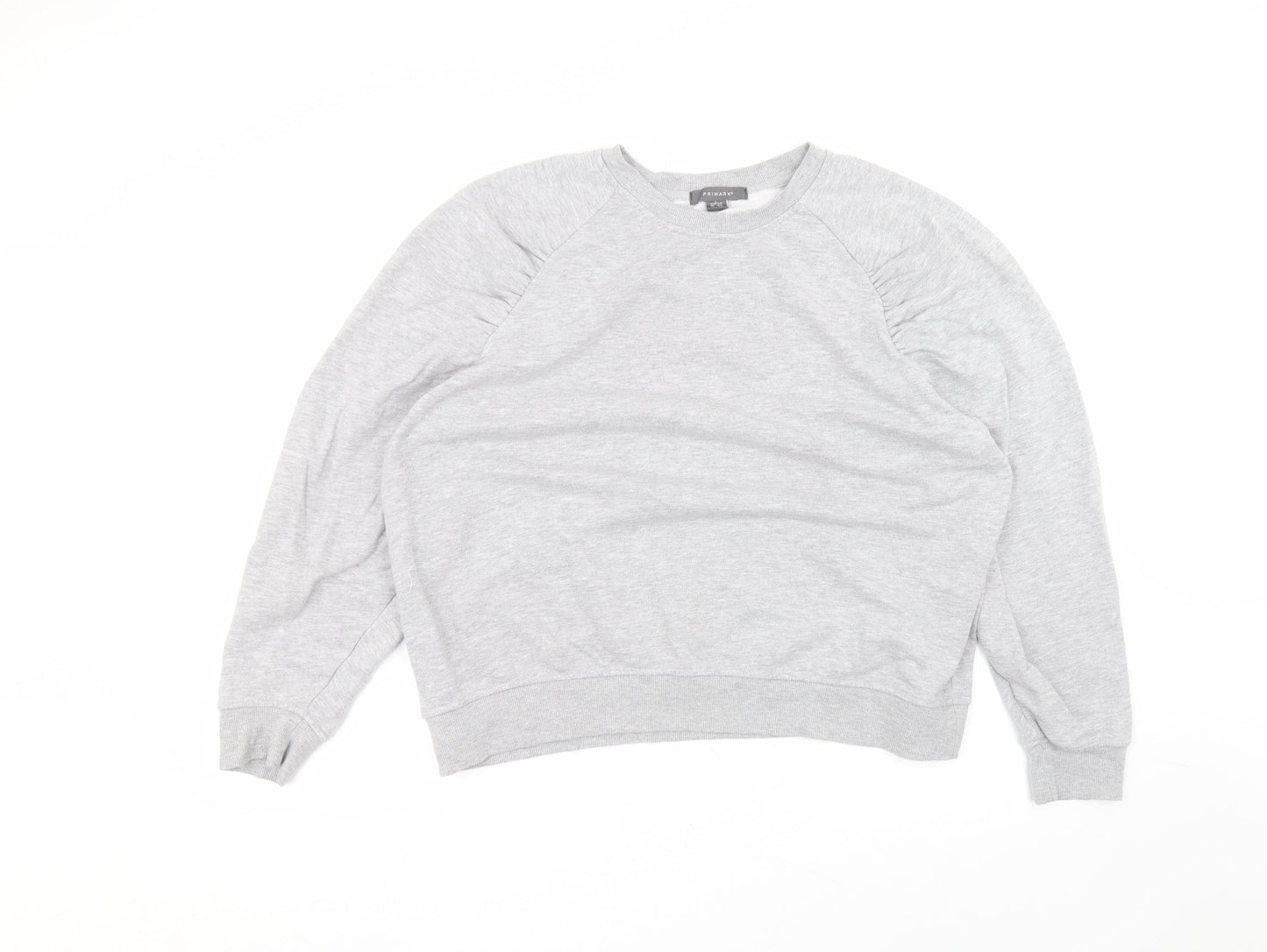 Primark Womens Grey Round Neck  Cotton Pullover Jumper Size L