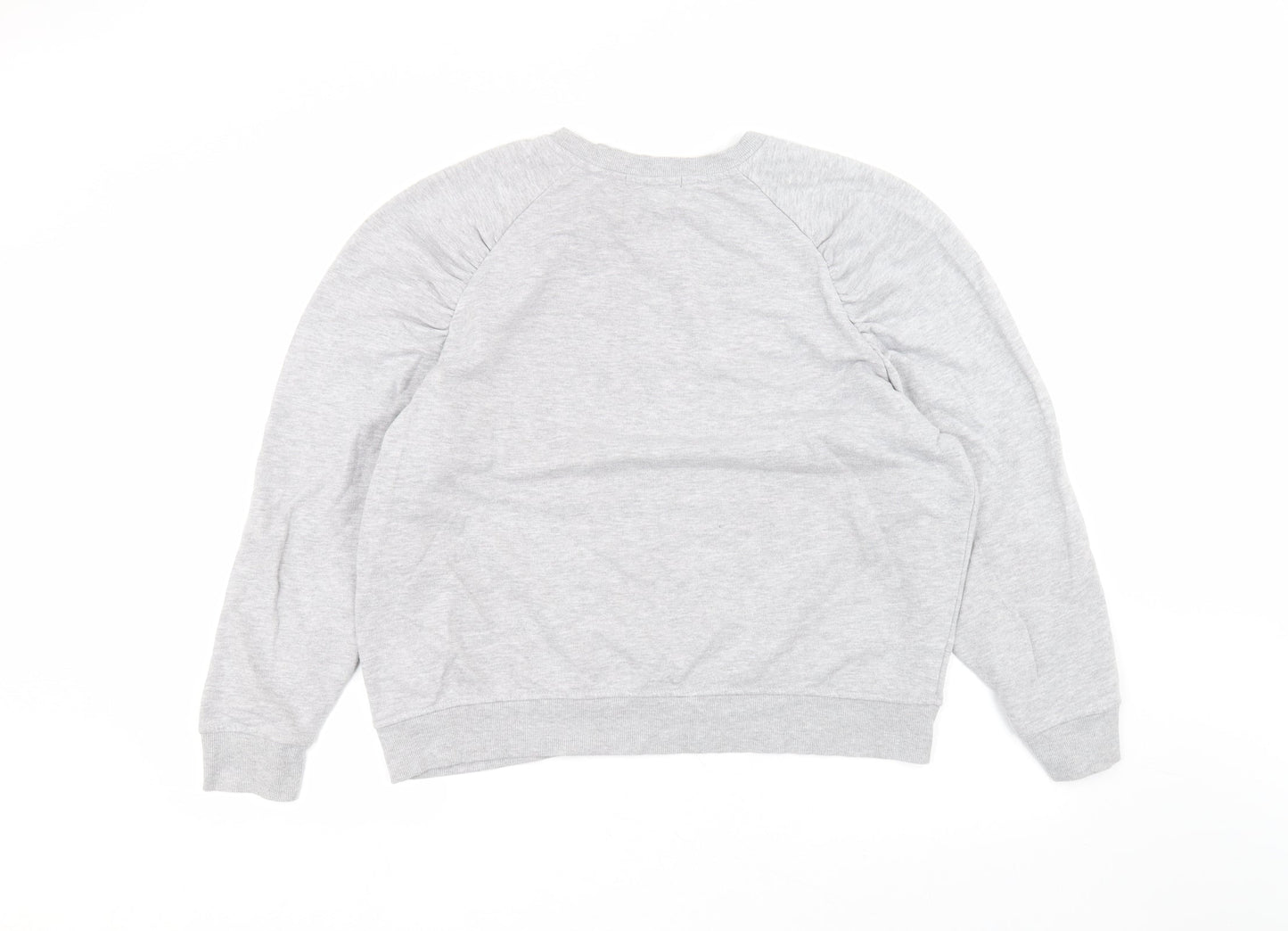 Primark Womens Grey Round Neck  Cotton Pullover Jumper Size L