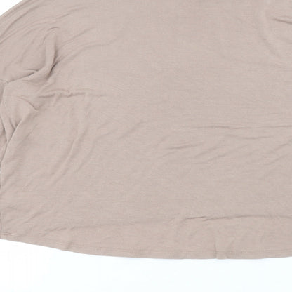 Primark Womens Brown  Viscose Basic T-Shirt Size S Round Neck