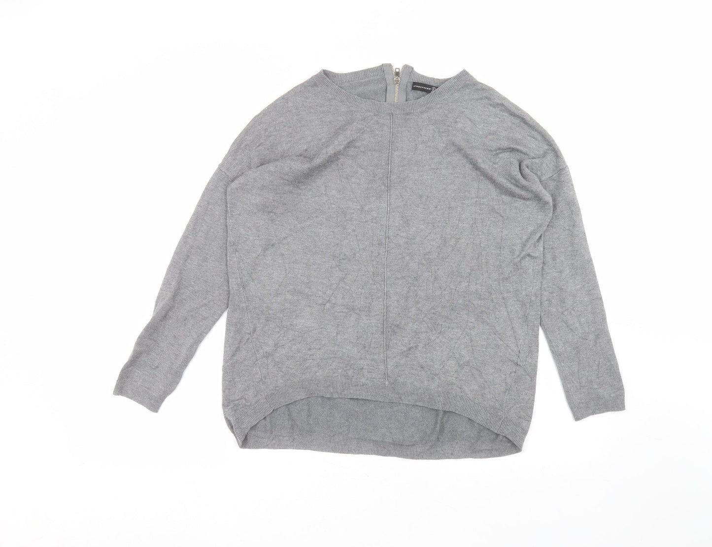 Atmosphere Womens Grey  Cotton Basic T-Shirt Size S Round Neck