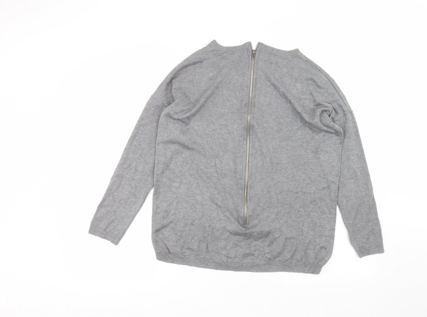 Atmosphere Womens Grey  Cotton Basic T-Shirt Size S Round Neck