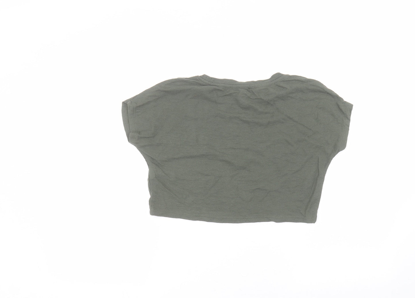 Primark Womens Green  Polyester Basic T-Shirt Size S Round Neck