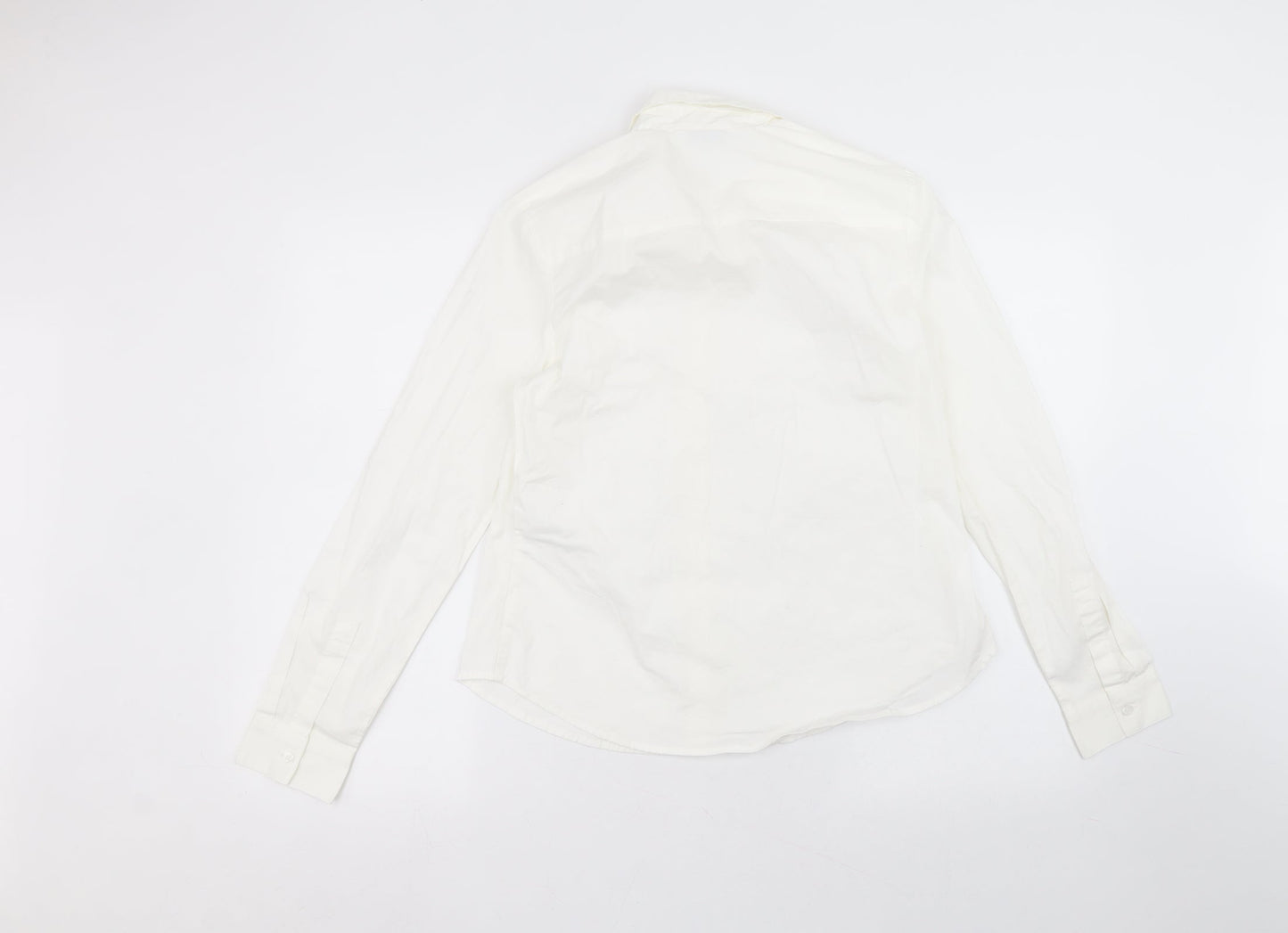 ASOS Womens White  Cotton Basic Button-Up Size 12 Collared