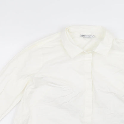 ASOS Womens White  Cotton Basic Button-Up Size 12 Collared