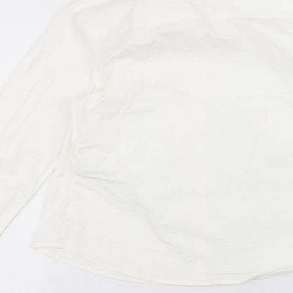 ASOS Womens White  Cotton Basic Button-Up Size 12 Collared