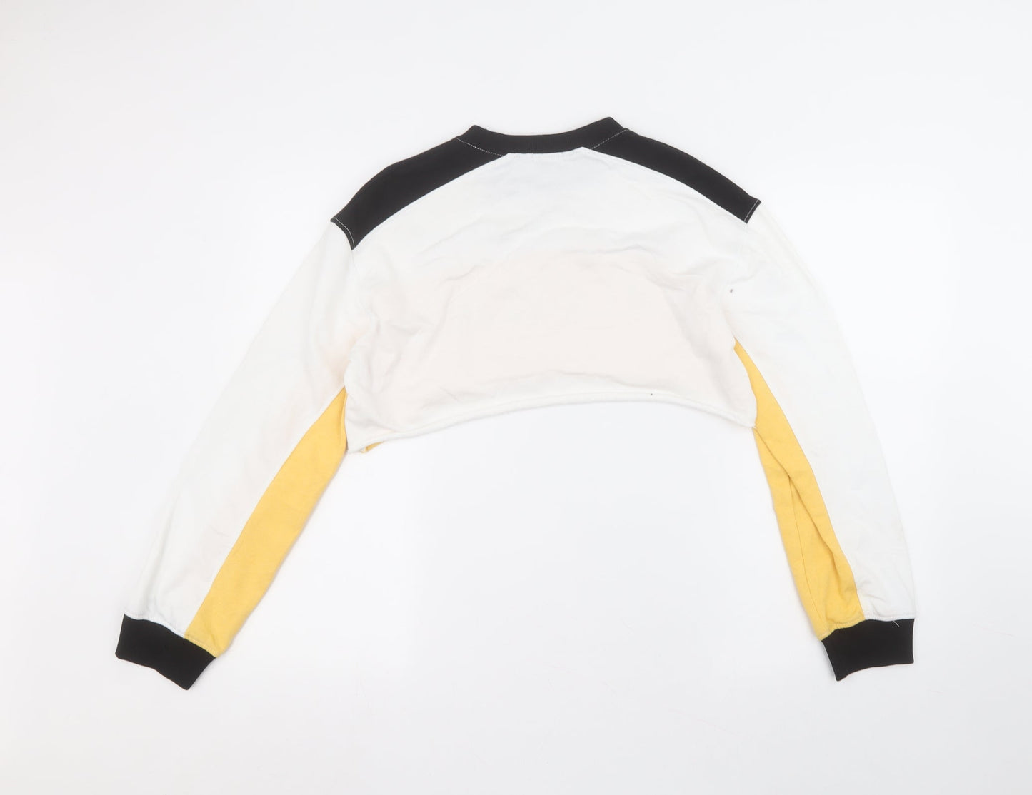 PRETTYLITTLETHING Womens White Round Neck  Polyester Pullover Jumper Size 10