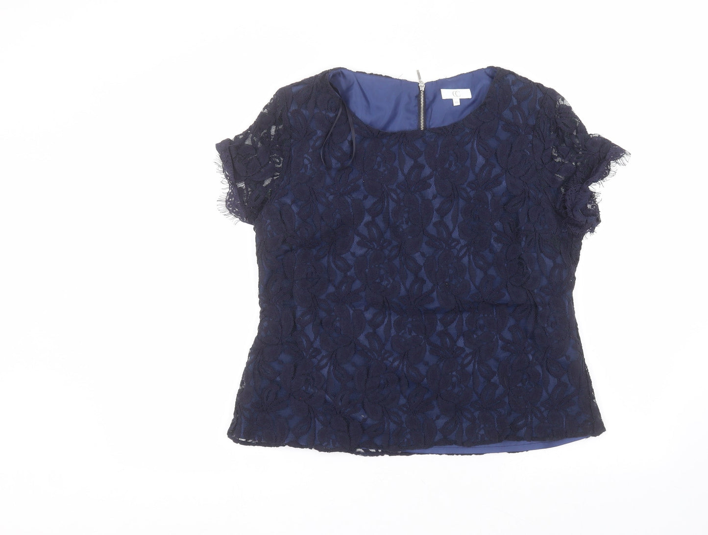 Country Club Womens Blue  Polyester Basic T-Shirt Size 16 Round Neck