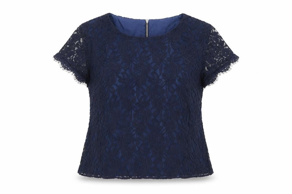 Country Club Womens Blue  Polyester Basic T-Shirt Size 16 Round Neck