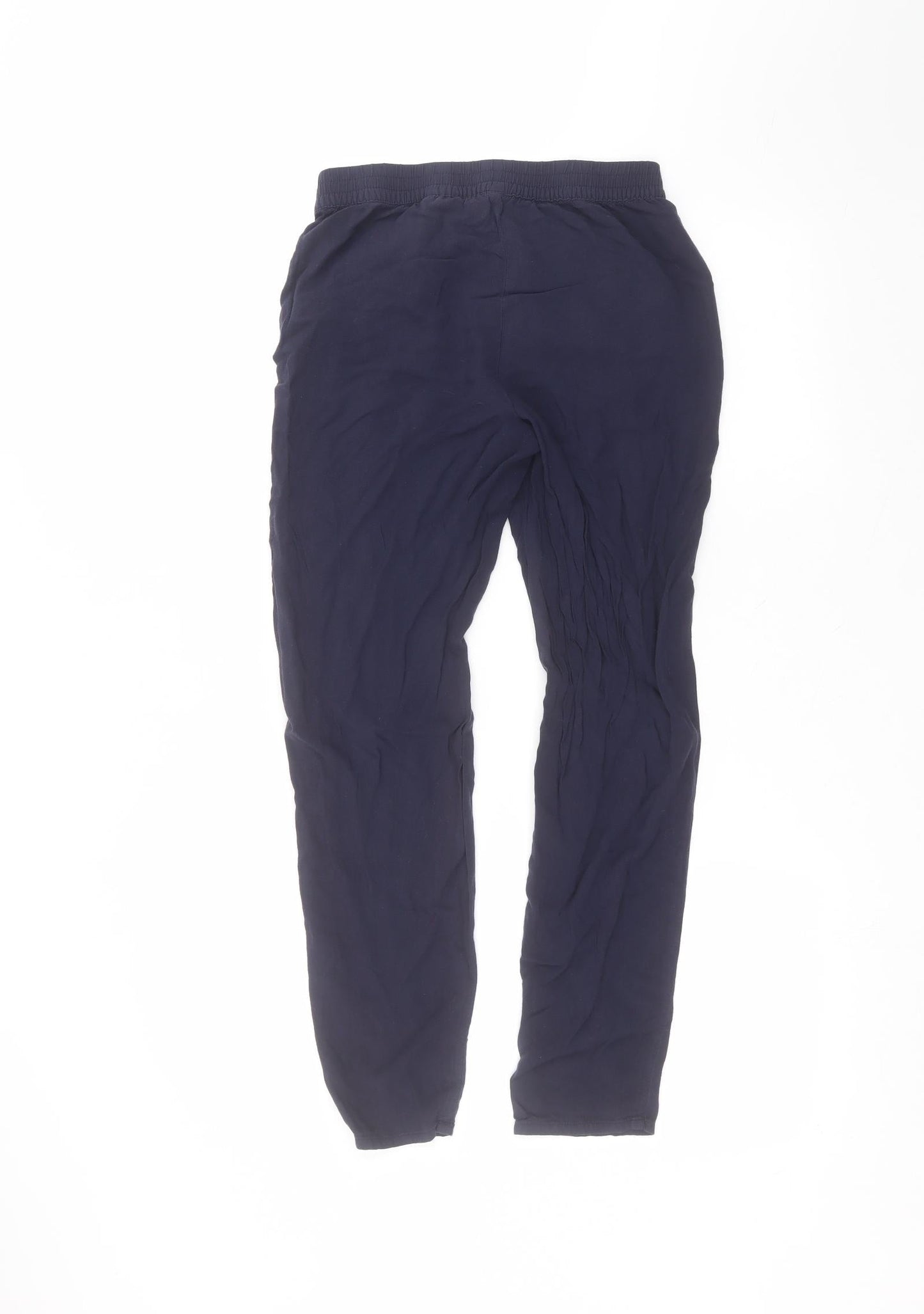 H&M Womens Blue  Viscose Trousers  Size 6 L25 in Regular