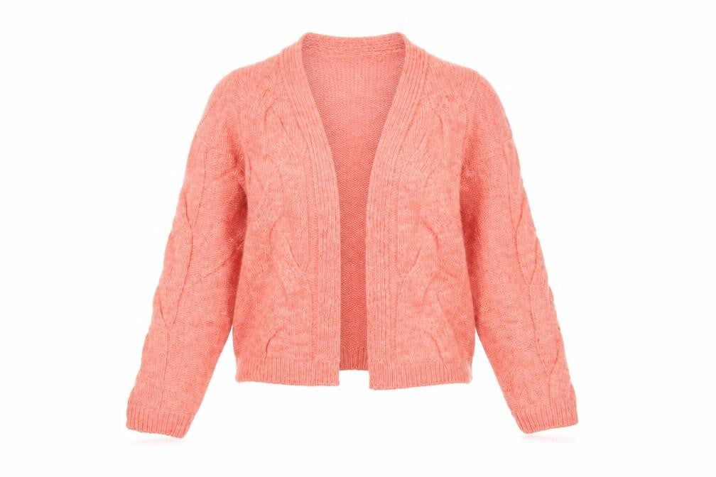 Marks & Spencer Womens Pink V-Neck  Acrylic Cardigan Jumper Size M