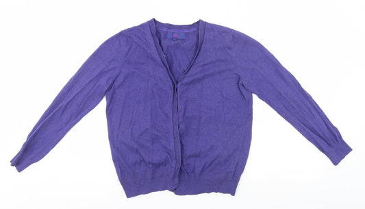 NEXT Womens Blue V-Neck  Cotton Cardigan Jumper Size 12