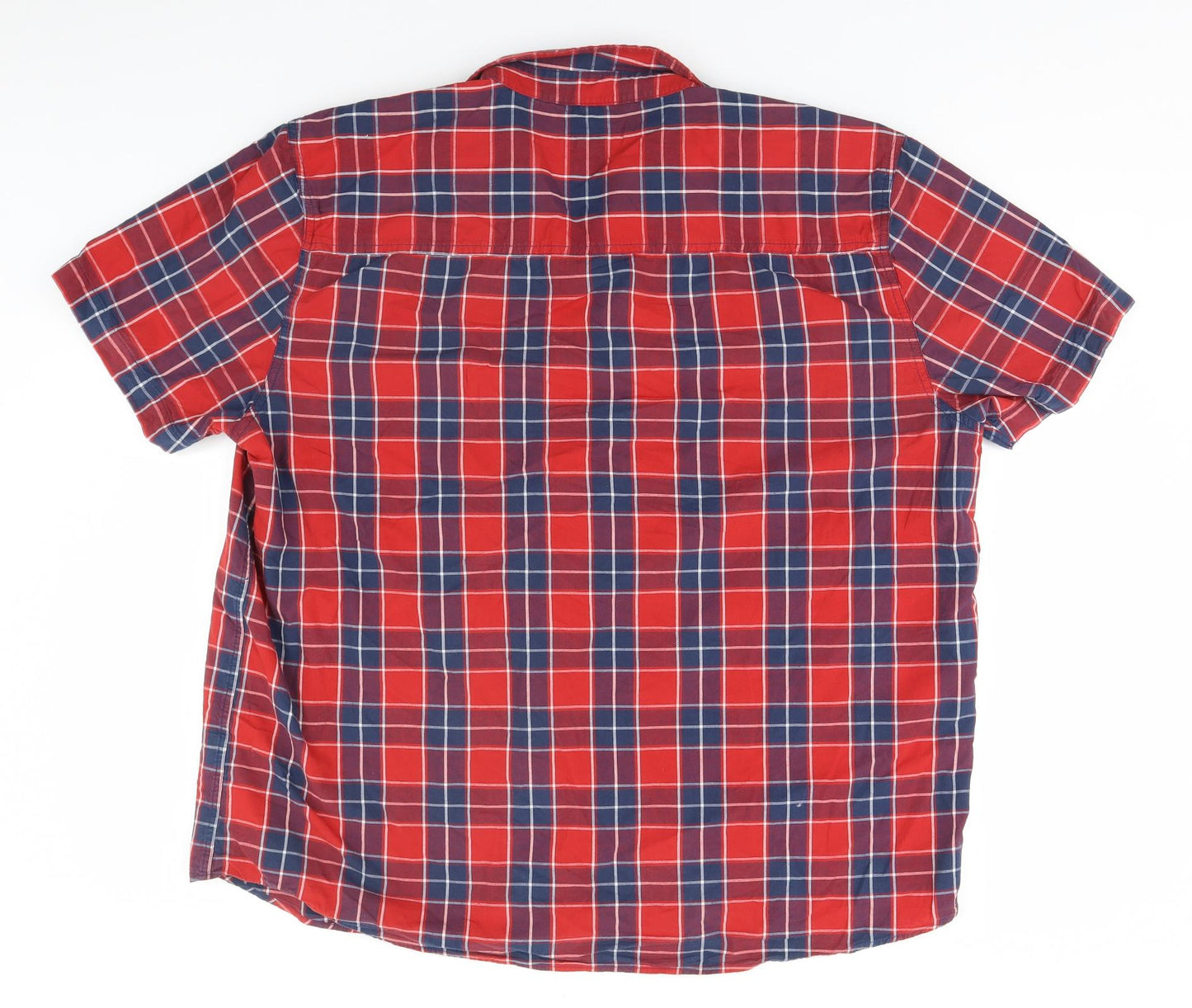 Peacocks Mens Red Plaid Cotton  Button-Up Size 2XL Collared