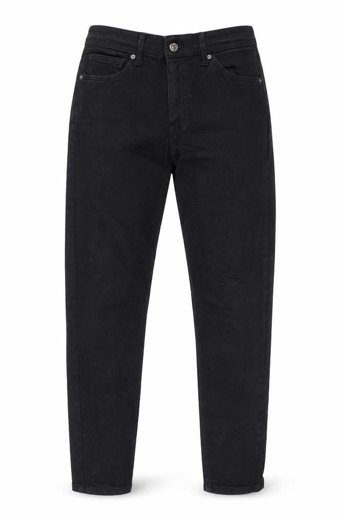 Topshop Womens Black  Cotton Straight Jeans Size 30 in L26 in Regular