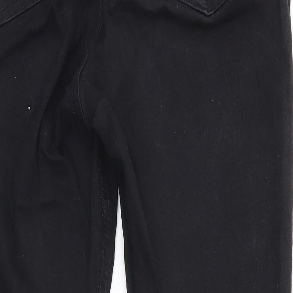 Topshop Womens Black  Cotton Straight Jeans Size 30 in L26 in Regular