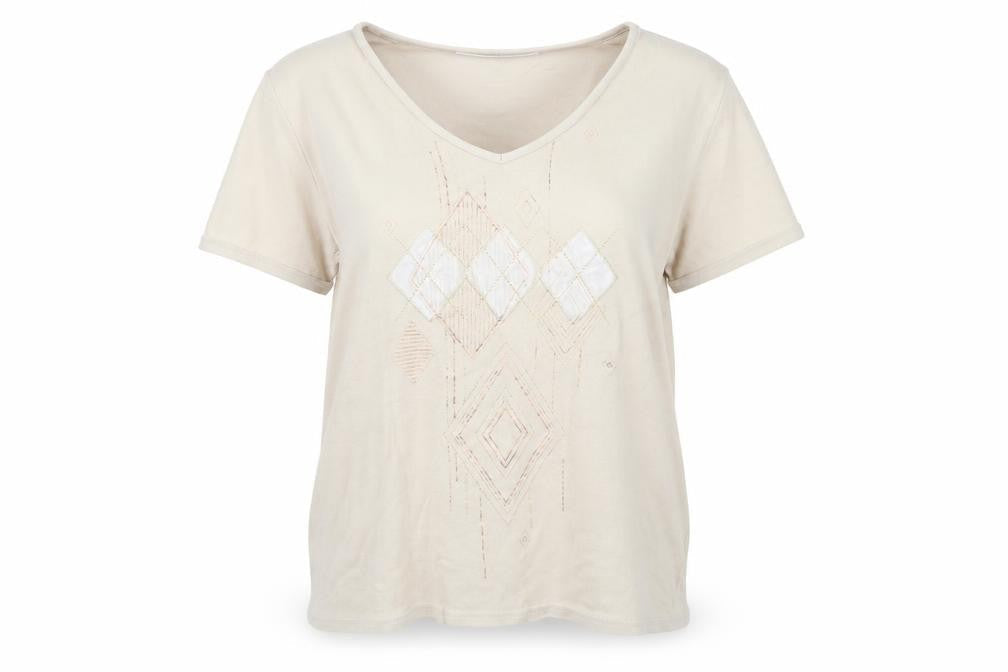 AMARANTO Womens Green  Viscose Basic T-Shirt Size 16 V-Neck