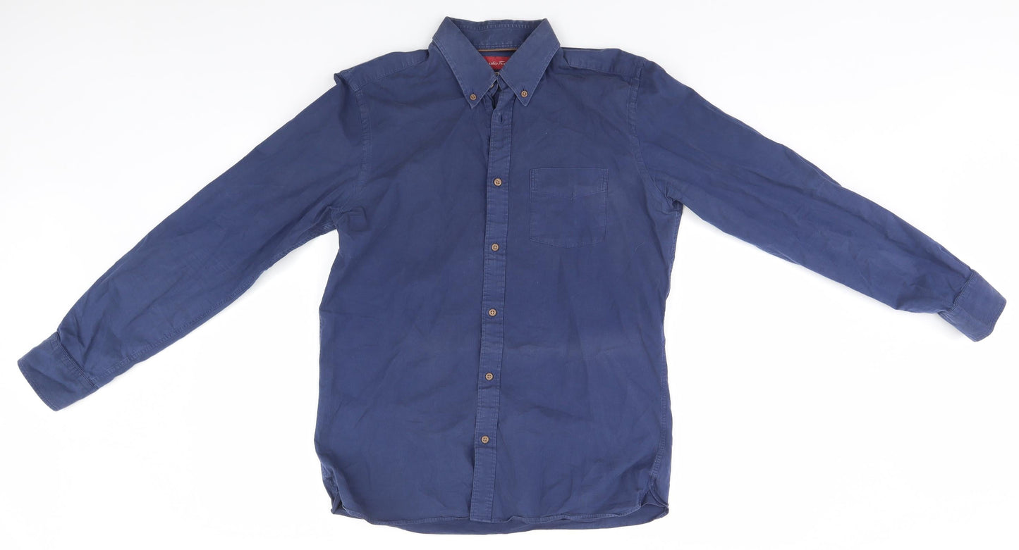 Preworn Mens Blue    Button-Up  Collared