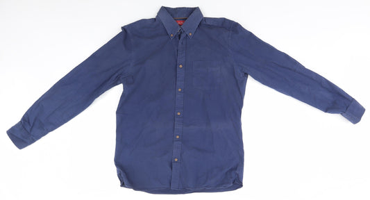 Preworn Mens Blue    Button-Up  Collared