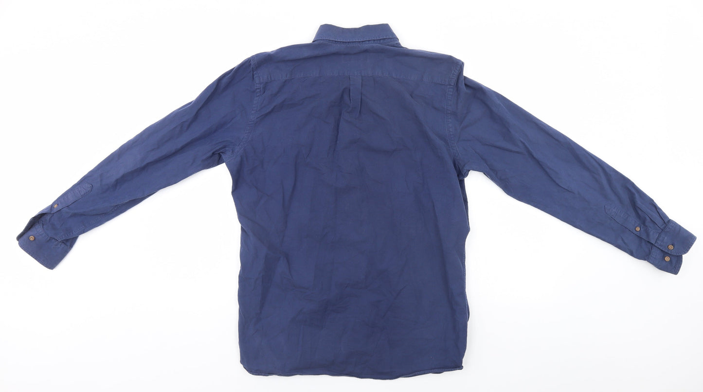 Preworn Mens Blue    Button-Up  Collared