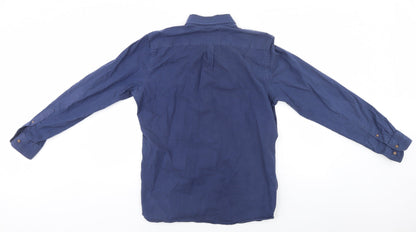 Preloved Preworn Mens Blue    Button-Up  Collared - Back