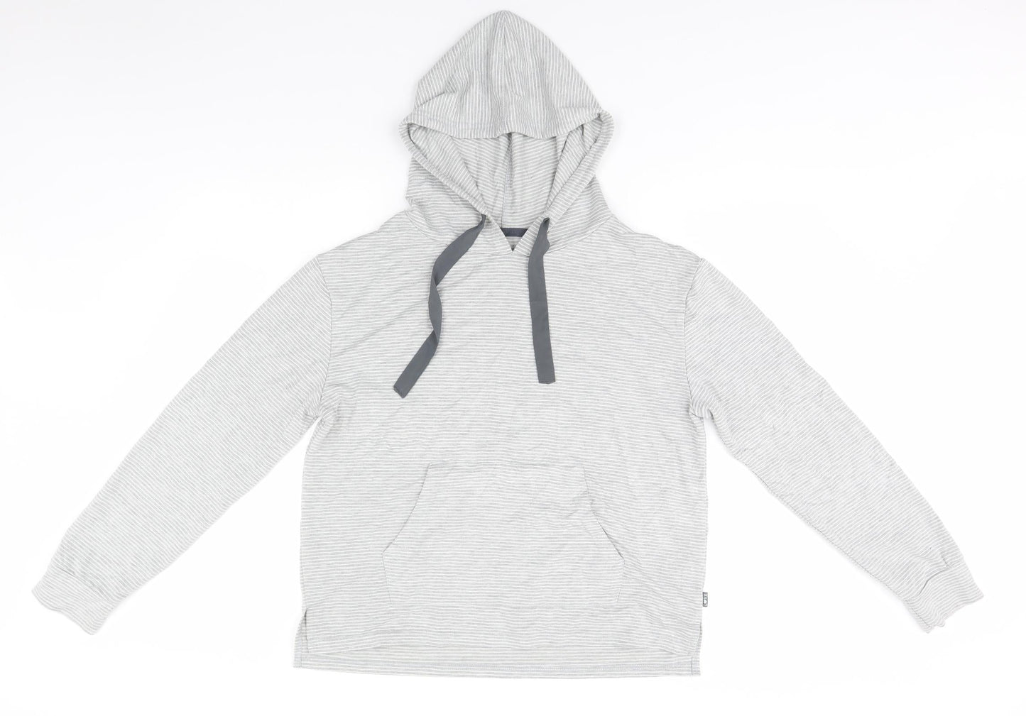 Primark Womens Grey Striped Polyester Pullover Hoodie Size 10