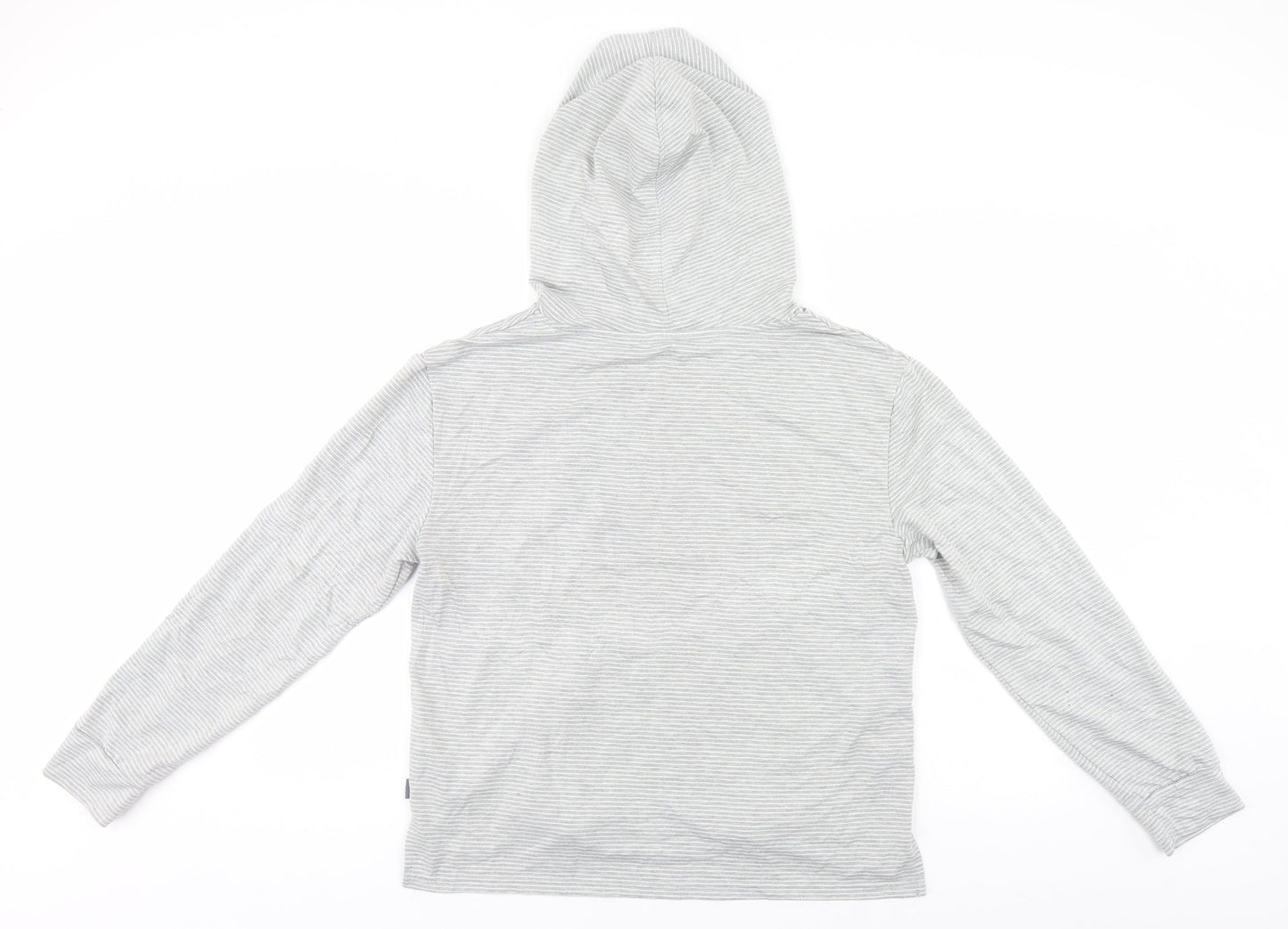 Primark Womens Grey Striped Polyester Pullover Hoodie Size 10
