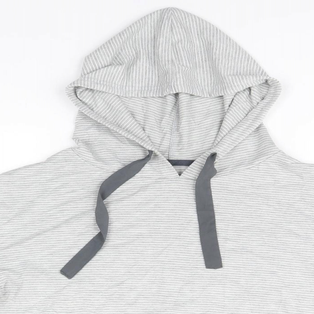 Primark Womens Grey Striped Polyester Pullover Hoodie Size 10